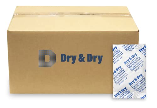 Image of Dry & Dry 30 Gram [500 Packets] Silica Gel Packets Desiccants, Silica Packets - Rechargeable Moisture Absorbers for Food Storage, Electronics, 3D Filament & Safes