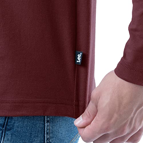Lee Men's Long Sleeve Soft Washed Cotton Henley T-Shirt, Rhubarb, Small by Lee - Used condition - Image 3