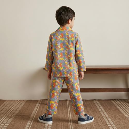 Image of CLAP Kids Cotton Printed Full Sleeves Night Suit