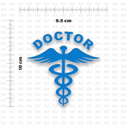 Image of Doctor Stickers for Car - Doctor Logo Reflector Decal Sticker for Cars, Waterproof Stickers, Size 10 x 9.5cm (Pack of 2) (Blue)