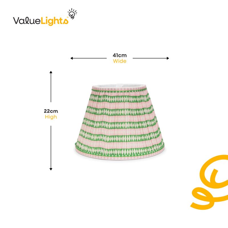 ValueLights | Large Pink Aztec Gathered Fabric Pleated Tapered Lampshade | Lamp Shades, Home Décor & Improvement Essential | Includes Bulb | 41cm Shade Width - Image 5