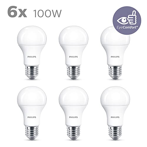 Philips LED Classic E27 Lampen 100 W, 6er Pack, energiesparend