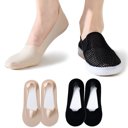 Image of No Show Socks Womens 6 Paris Ice Feeling Surface for Flats Loafers Footies Non Slip Low Cut Socks