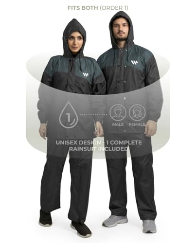Image of Ranger Unisex 1 Set Rain Suit with Hooded Jacket & Trouser | TPU Coated Bike Riding Wear with Seam Sealed Protection