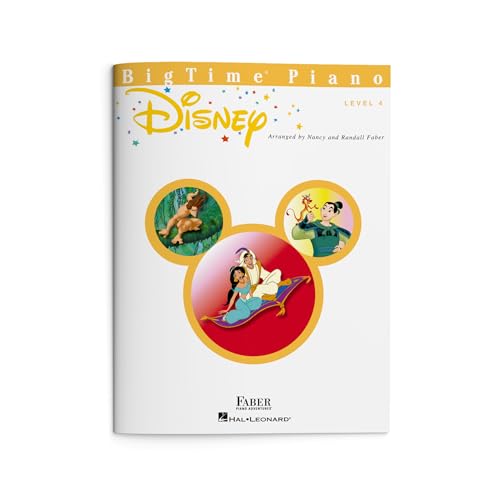 BigTime Piano: Disney - Level 4 | Intermediate Disney Piano Sheet Music Songbook for Solo Players | 12 Iconic Film Arrangements | Faber Piano Adventures Book with Classic and Contemporary Favourites