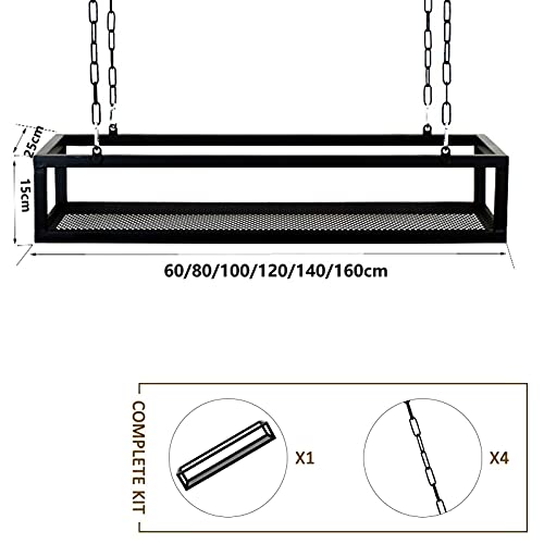 Étagères de rangement décoratives suspendues en fer noir de salon - 3