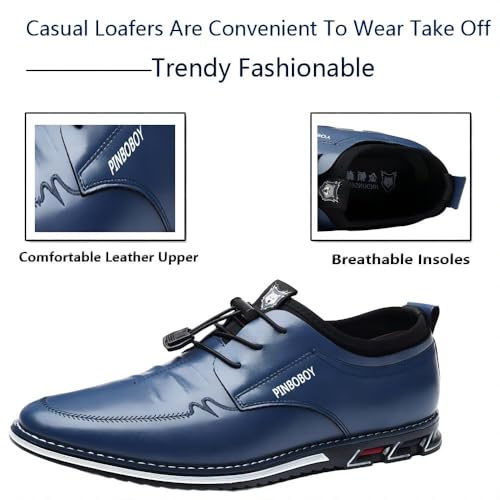 Men's Casual Loafers Leather Comfortable Outdoor Breathable Oxfords Lightweight Driving Moccasin Business Dress Shoes2