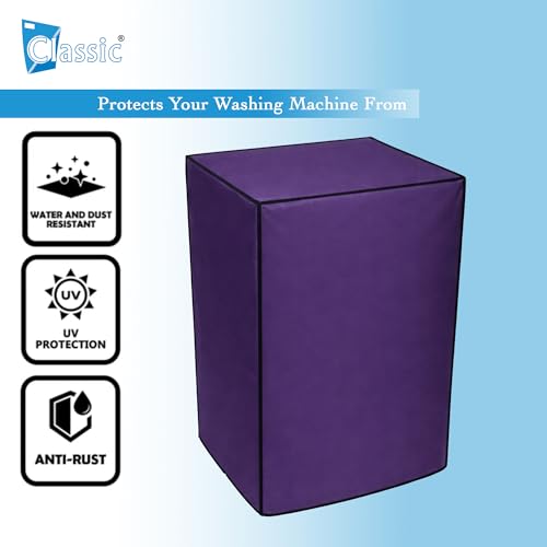 Image of Classic Top Load Washing Machine Cover Suitable For LG 11 Kg, 11.2 Kg, 11.5 Kg, 12 Kg, Waterproof & Dustproof (56cmsX56cmsX88cms, Purple)
