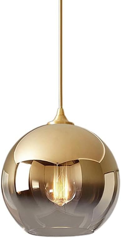 Lustre encastré E27 avec abat-jour à suspension circulaire en verre de style américain