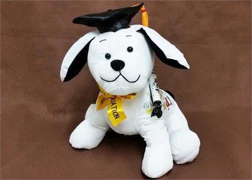 ๐Graduation Autograph Stuffed Dog - Congrats Grad! - 10.5inches ๐ฉโ๐๐จโ๐