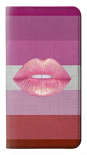 Etui flip cuir Google Pixel 4a 5G robuste avec compartiments cartes et motif Lesbian