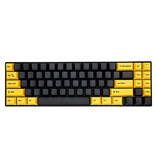 YUNZII HelloGanss ALT71D 71&68 Keys Wireless Mechanical Keyboard with Cherry MX Switch, Dye Sub PBT keycap, NKRO,USB Type C for Gaming (Cherry MX Brown, Black Gold)