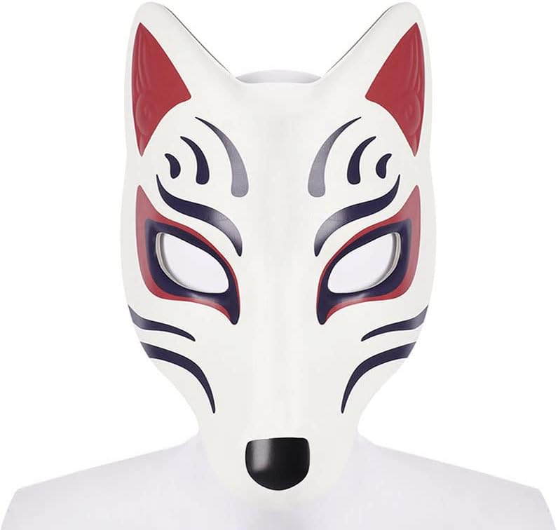 TOPORTY Máscara de zorro japonesa Kabuki Kitsune máscaras de