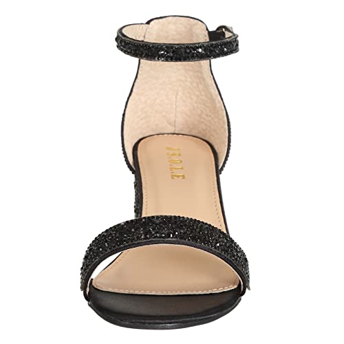 J's.o.l.e Women's Fashion Ankle Strap Rhinestone Block Heeled Sandals Party Evening Prom Bridal Shoes3