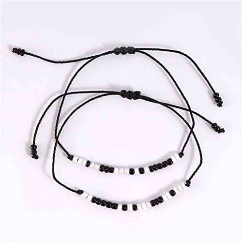 Par de 2 pçs pulseira código Morse pulseira par de pulseiras combinando pulseira ajustável com mensa