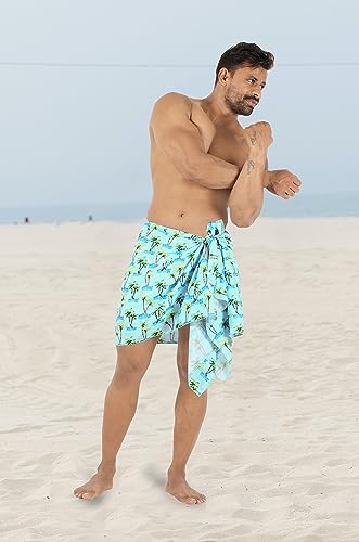 LA LEELA Men's Beach Sarong Cover Up Swimwear Wrap4