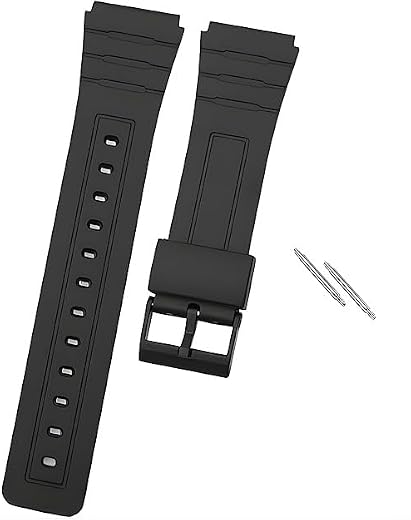 18mm Compatible with CASIO F-91W F-91WG F-91WM F-94WA F-93W F-105W F-106W F-28W, Adjustable Band with Pin Buckle, 20mm Wid...