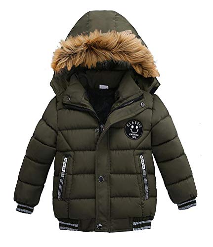 Nemopter - Manteaux Garçon Bébé Blouson Doudoune Chaud Enfant Garçon Doudoune à Capuche Sport bébé Ski Chaude Rembourré Hiver Veste Parka Blousons Vêtements 1-7 Ans, Marron, 12-18 mois