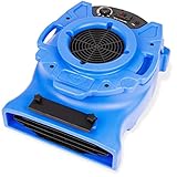 B-Air VENTLO-25 1/4 HP Low Profile Air Mover Carpet Dryer Floor Fan for Home Retail Plumbing Water Damage Restoration Equipment, Blue