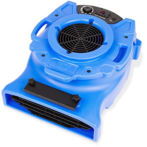 B-Air VENTLO-25 1/4 HP Low Profile Air Mover Carpet Dryer Floor Fan for Home Retail Plumbing Water Damage Restoration Equipment, Blue