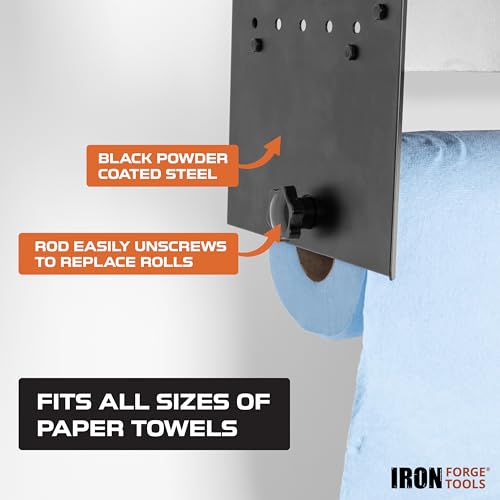 Iron Forge Tools Paper Towel Holder Wall Mount with Shelf, for Shop Towels by Iron Forge Tools - Image 4
