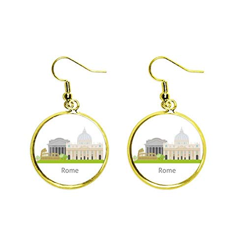 Joyas de Italia Roma con pendientes dorados de diseño exclusivo mujer