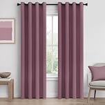MRTREES Opaque Curtains, Thermal Curtains with Eyelets, Blackout Curtain, Eyelet Curtain, Short Modern Curtain, 240 x 140 cm (H x W), Dusky Pink, Set of 2 for Hotels, Offices, Living Room, Bedroom