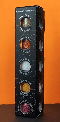 Foto von GLOSA MARINA - Flor de Sal Gourmet Salze, Meersalz aus Mallorca als ideales Gewürze Geschenkset Salzset (5x20g)