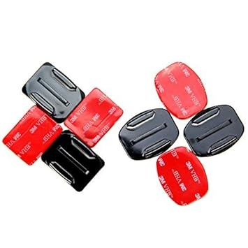 Action Pro 3M Adhesive Pads 2 x Flat and Curved Mounts with Compatible with GoPro Hero 10 9 8 7 6 5 4 3+ 3 SJCAM YI Noise Play and Other Action Cameras