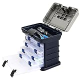 HEIHAK Fishing Tackle Box, 4 Layers Small Portable Fishing Accessory Box Case, Fishing Tackle Box Or