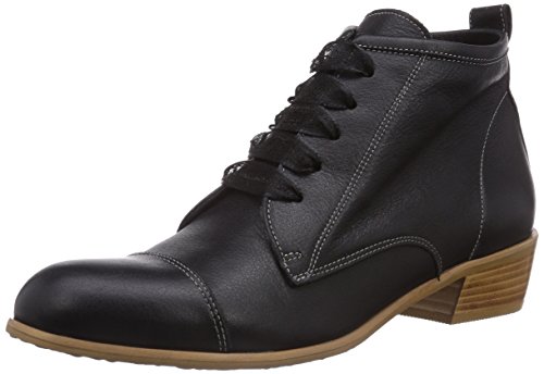 Bottes à tige courte femme Accatino 961328 en cuir noir pour le quotidien