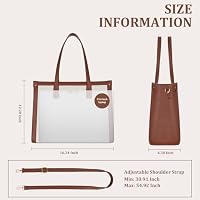 MOSISO Laptop Tote Bag for Women, 15.6 inch PU Leather Shoulder Bags — image 4