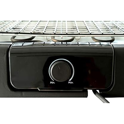Slabo elektrischer Tischgrill BBQ Grill Balkongrill Partygrill Elektrogrill E-Grill | regelbare Heizstufen mit Thermostat | elektrisch 2000 Watt | inkl. Grillrost & Metall-Auffangschalen - SCHWARZ – Bild 6