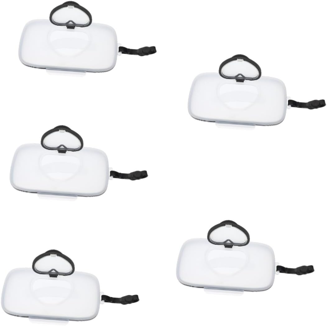PRETYZOOM 5pcs Wipes Dispenser for Bathroom Travel Wipes Case Dispenser Holder Tissue Box Cover