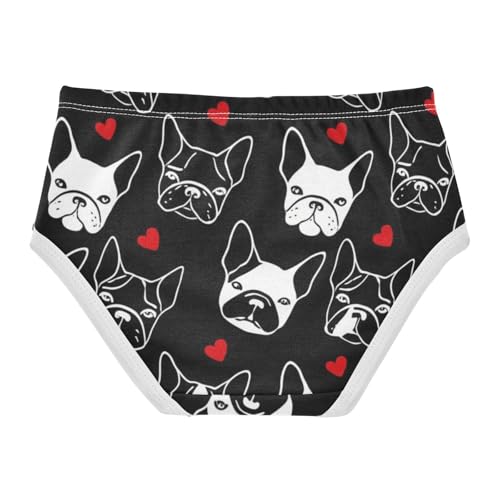 Cotton Toddler Underwear Custom Frenchie Faces Black Panties for Girl Personalized Briefs Girls Undies 2t2