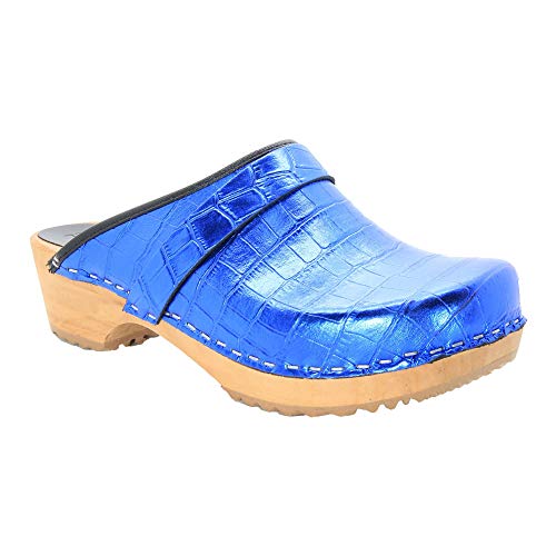 Image of Bjork Maja Wood Open Back Leather Clogs