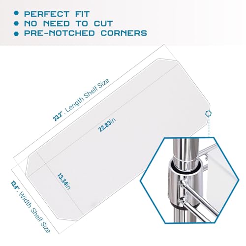 Image of BRIAN & DANY Wire Shelf Liner 13.4 inch X 23.2 inch, Heavy Duty Shelf Liners for Wire Shelving, Waterproof Protector Mats, Set of 3, Transparent