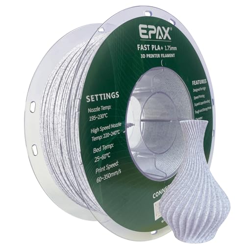 Image of EPAX High Speed PLA+ 3D Printer Filament, Fast PLA 3D Printing Filament, 1.75mm, Dimensional Accuracy + /- 0.03 mm, 1KG Spool (Marble)