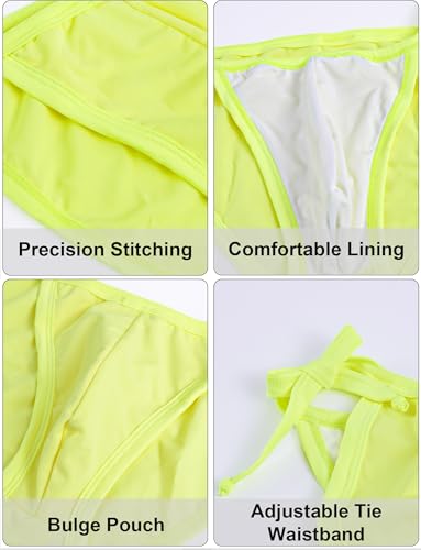 FEOYA Mens Side Tie Swim Briefs Low Rise Strappy Bikini Thong Swimsuit Solid Bulge Pouch Beach Panties Swimwear4