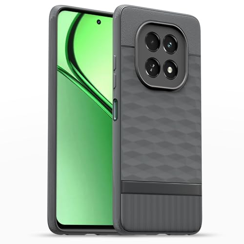 Image of Pikkme Back Cover for Realme C63 5G Camera Protection 3D Hexa Cube Design Silicone Protective Bumper Case (Grey)