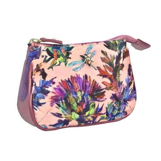 Image of Anuschka Zip Travel Pouch - Wanderlust Collection - Nylon Fabric with Genuine Leather Trim and Artwork Print