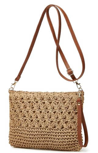 Small Square Bag Straw Beach Bags For Women Rattan Purse Summer Straw Crossbody Handmade Raffia Bag Handbag Shoulder Bag 2025