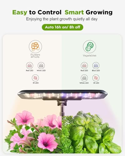 image for URUQ Hydroponics Growing System Garden: 8 Pods Indoor Herb Garden with