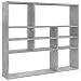 Produktbild vidaXL Wandregal mit 10 offenen Fächern Hängeregal Wandboard Bücherregal CD DVD Regal Dekoregal Schweberegal Betongrau 90x16x78cm Holzwerkstoff