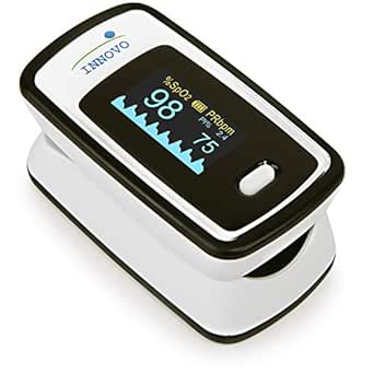 Innovo Deluxe iP900AP Fingertip Pulse Oximeter Blood Oxygen Saturation Monitor with Alarm, Plethysmograph, and Perfusion Index