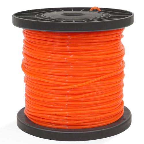 Zeqeey 2 4 mm x 100 m Rasentrimmerschnur Rund Mähfaden Trimmerfaden Fäden Nylonschnur Rasentrimmerfaden für Garten Rasentrimmer und Elektro-Trimmer Orange I24X