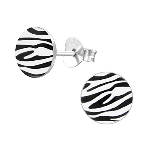 LRP - Dormeuses rondes avec imprimé animal ZEBRA - Zèbres pour enfants - Argent sterling 925 Cover