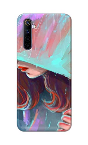 Image of PRINTFIDAA Pretty Woman Under The Umbrella Painting Printed Designer Hard Case for Realme 6 Pro (6.6 inch) Back Cover -(e) RPM1007