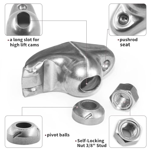 EPChunMi 8pcs 1.5 Ratio rocker arms Set with 3/8" Stud and pivot balls self aligning type Stamped Steel replaces 12495490 MR-926 MRK-651 498404 10066063 For Che-vroletSmall Block. by EPChunMi - Image 4