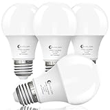 evelor A19 LED Light Bulbs,60 Watt Equivalent Soft White 2700K with E26 Base,Efficient 9W,800 Lumens Non-Dimmable Warm White LED Bulbs,15000 Hours, Ideal for Bedroom Living Room 4-Pack
